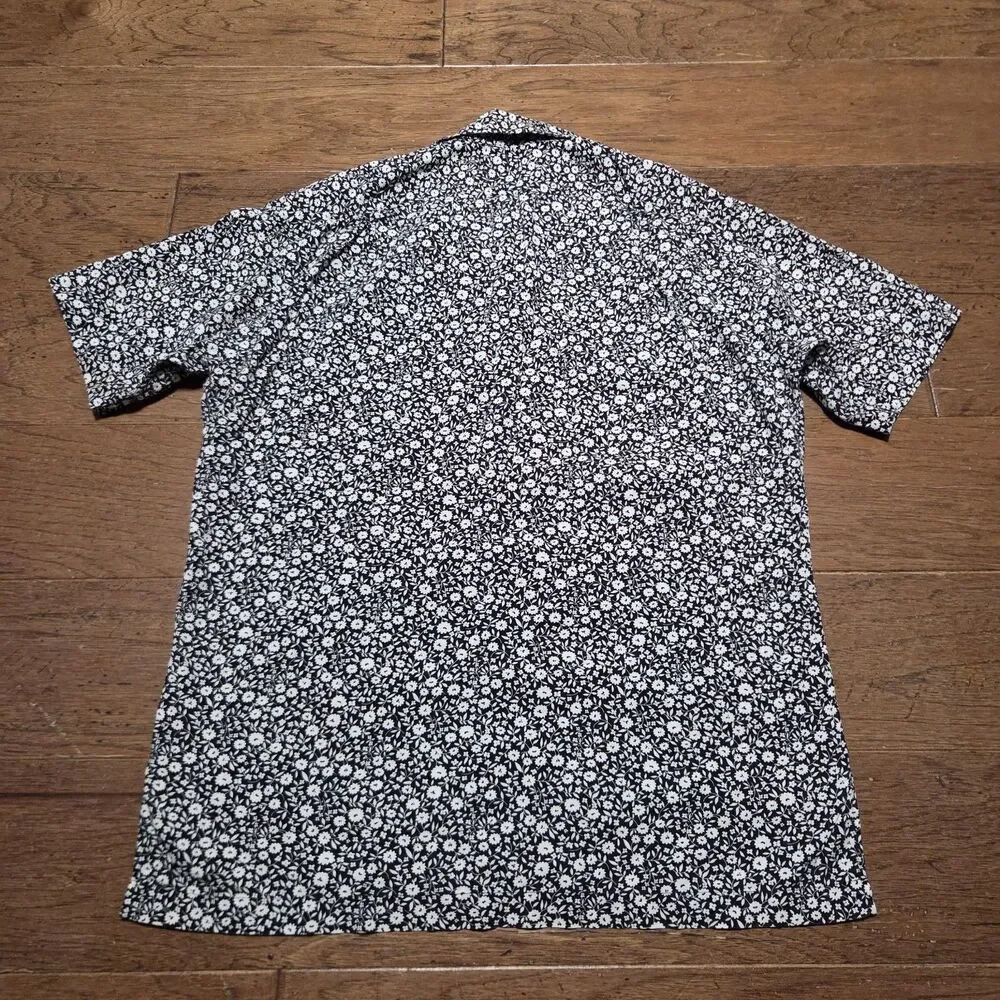 VTG Polo Ralph Lauren Clayton Camp Hawaiian Floral Shirt Loop Collar Mens Small